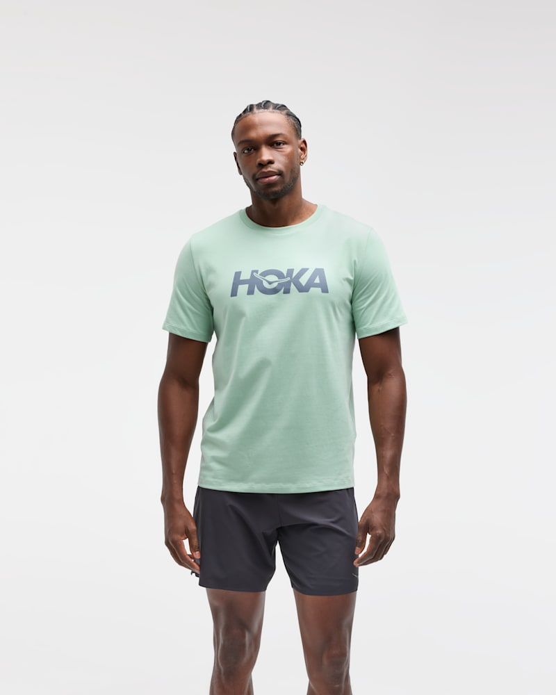 HOKA Men's Core Logo CTN SS Tee Shirt in Sage, Size XXL