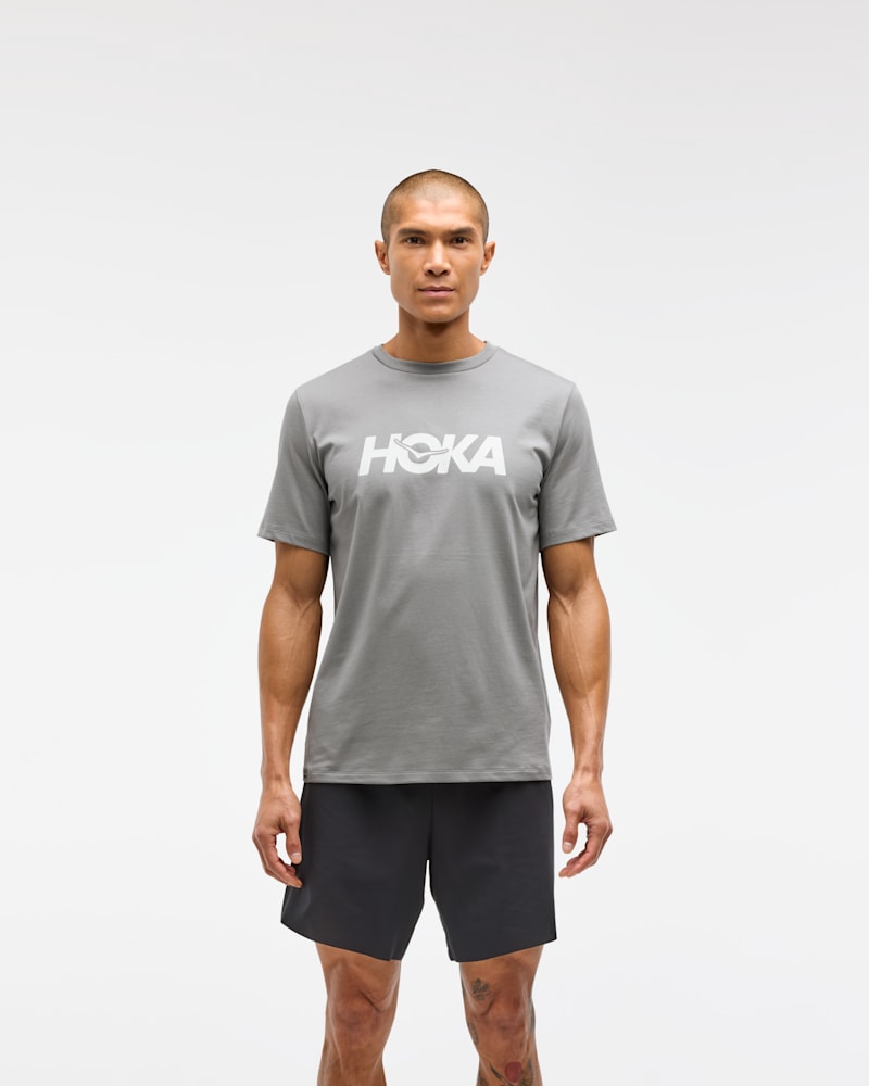 HOKA Men's Core Logo CTN SS Tee Shirt in Galactic Grey, Size XXL