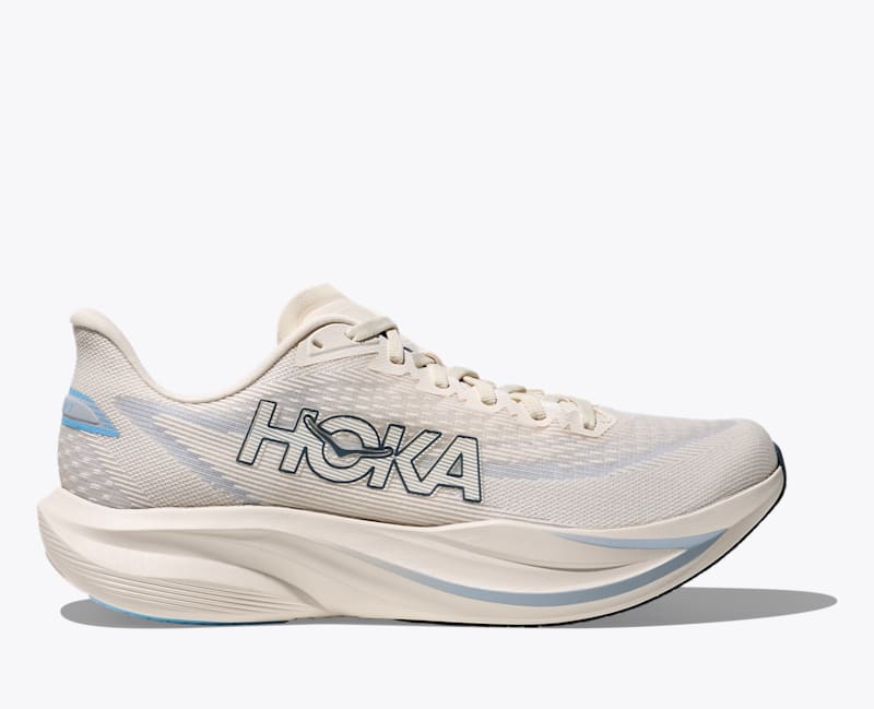 HOKA Men's Mach 7 Road Running Shoes in Alabaster/Soaring Blue, Size 12.5