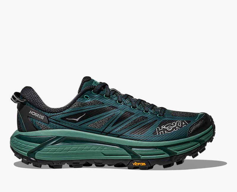 HOKA Mafate Speed 2 Shoes in Black/Bay Leaf, Size M 4/W 5