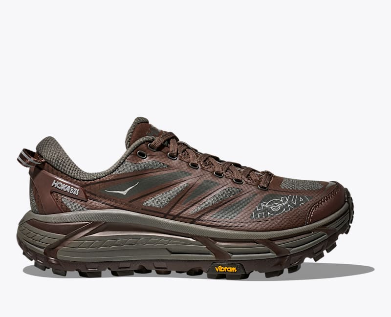 HOKA Mafate Speed 2 Shoes in Asphalt Grey/Walnut, Size M 12/W 13