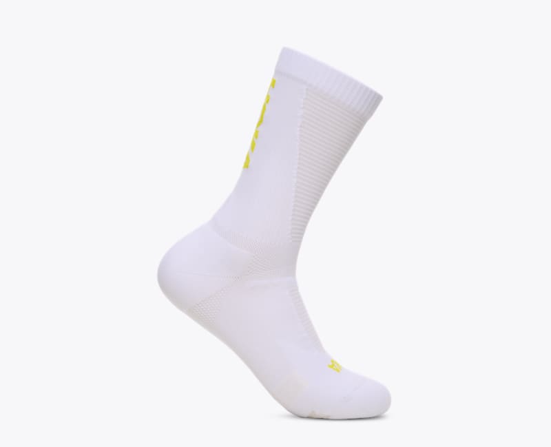 HOKA Race Day Crew Sock in White, Size Small