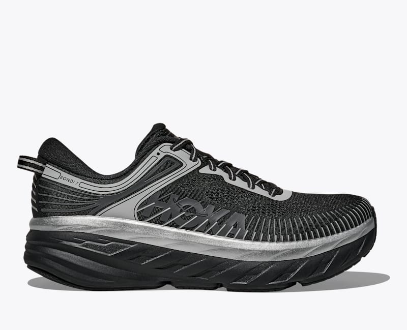 HOKA Men's Bondi 7 Shoes in Black/Stardust, Size 11