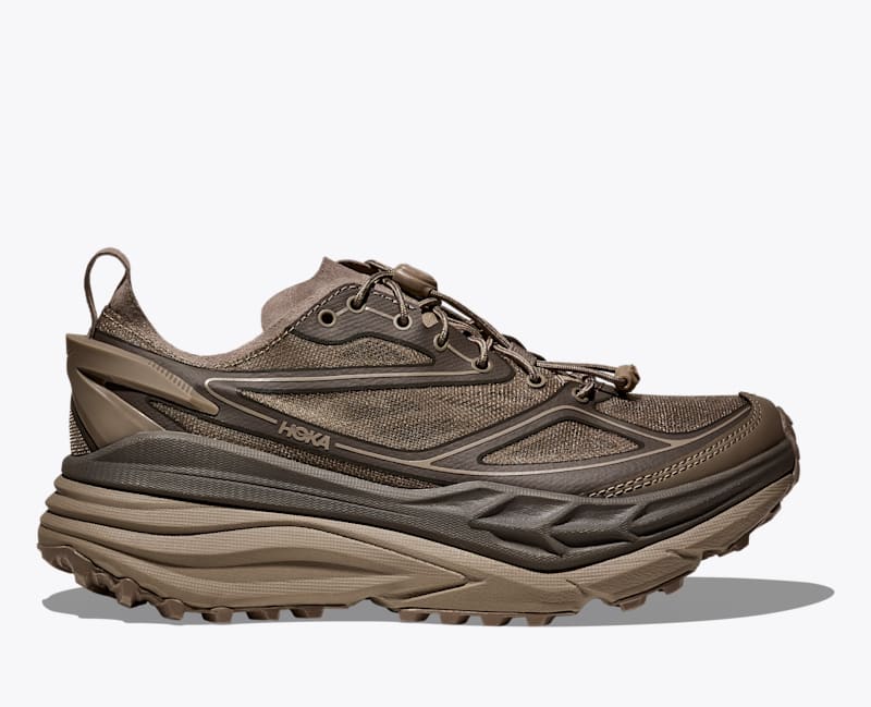 HOKA Stinson One7 Shoes in Light Roast/Asphalt, Size M 13/W 14