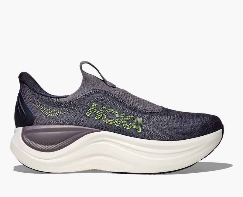 HOKA Men's Skyward Laceless Shoes in Squid Ink/Neon Yuzu, Size 9