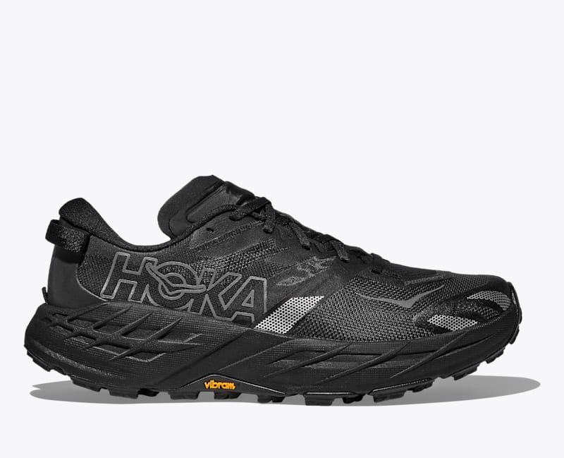HOKA Men's Speedgoat 7 Shoes in Black/Outer Orbit, Size 8.5