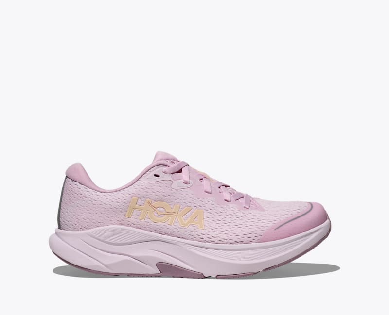 HOKA Rincon 4 Shoes in Lilac Cream/Tangerine Glow, Size 5Y
