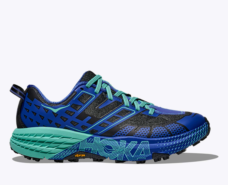 HOKA Speedgoat 2 Shoes in Obsidian/Ultramarine, Size M 7.5/W 8.5