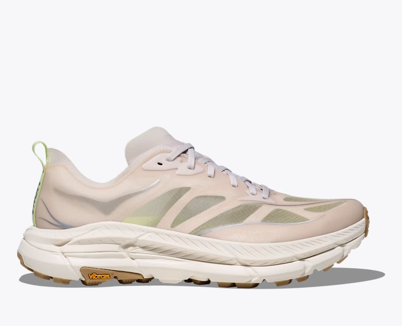 HOKA Mafate Speed 4 Lite Shoes in Stucco/Alabaster, Size M 4/W 5