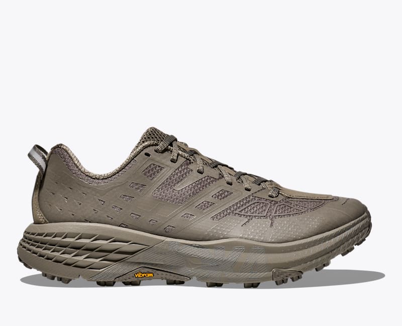 HOKA Stealth/Tech Speedgoat 2 Shoes in Light Roast/Dark Roast, Size M 11.5/W 12.5