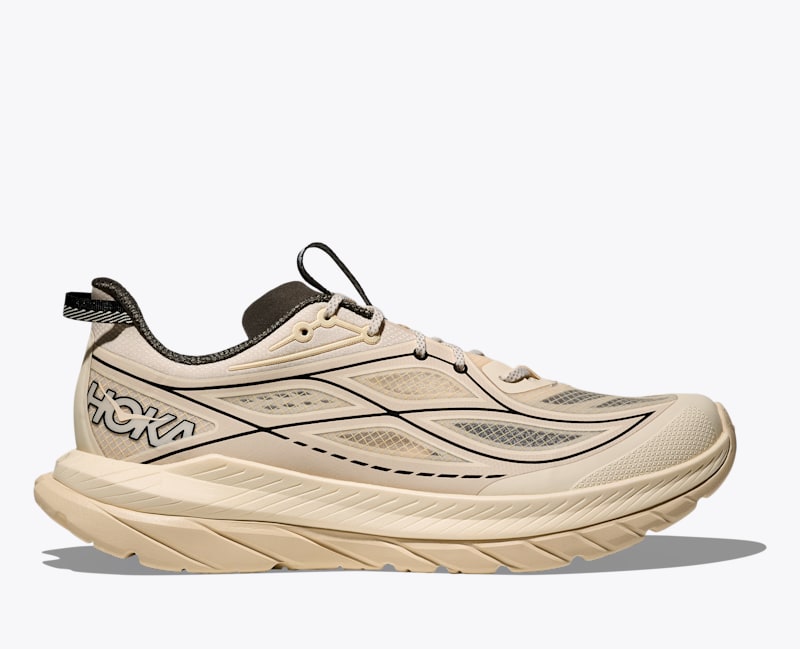 HOKA Men's Mach Remastered Shoes in Eggshell/Asphalt Grey, Size 12