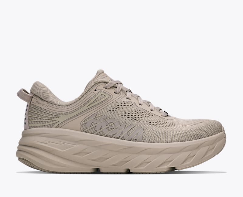 HOKA Men's Bondi 7 Shoes in Archival Taupe/Archival Taupe, Size 11.5
