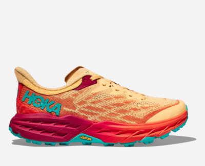 HOKA Women's Speedgoat 5 Hiking Shoes in Impala/Flame - 1123158-IFLM