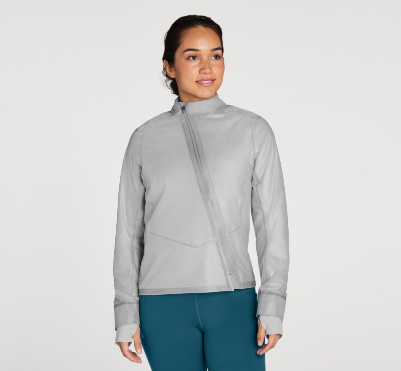 HOKA Women's Performance Shield Jacket in Lunar Rock, Size Medium