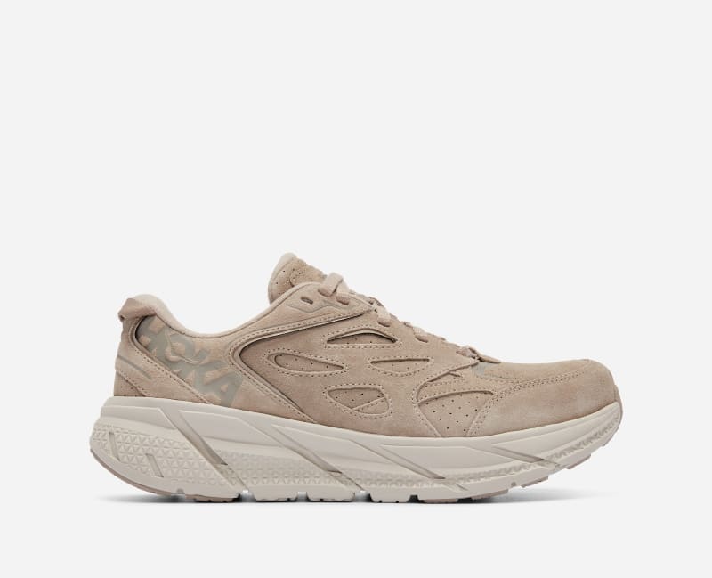 Hoka One One HOKA Clifton L Suede Walking Shoes in Simply Taupe