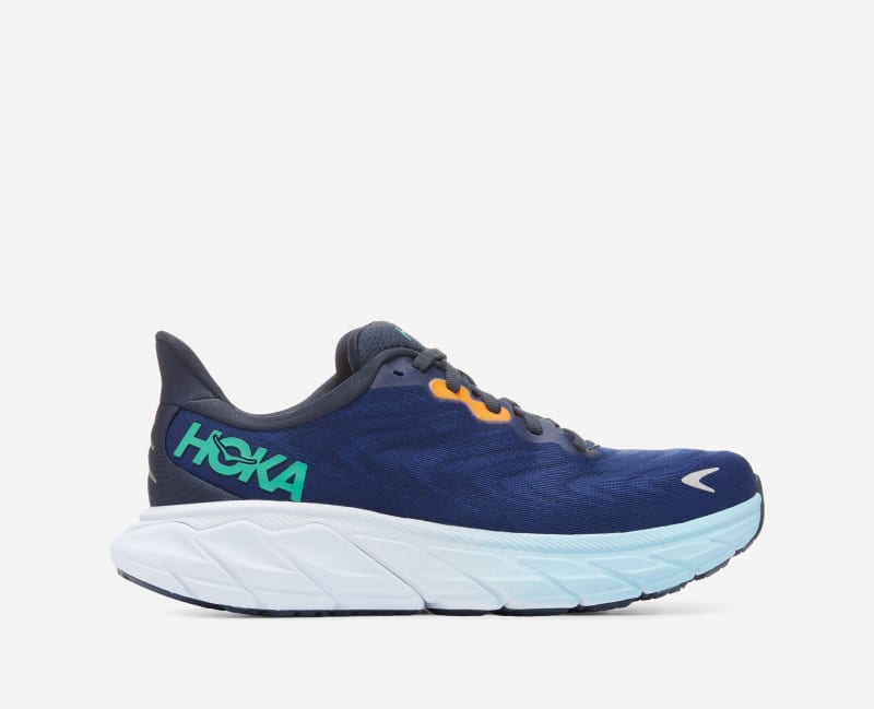 HOKA Women's Arahi 6 Road Running Shoes in Outer Space/Bellwether Blue, Size 4.5 W