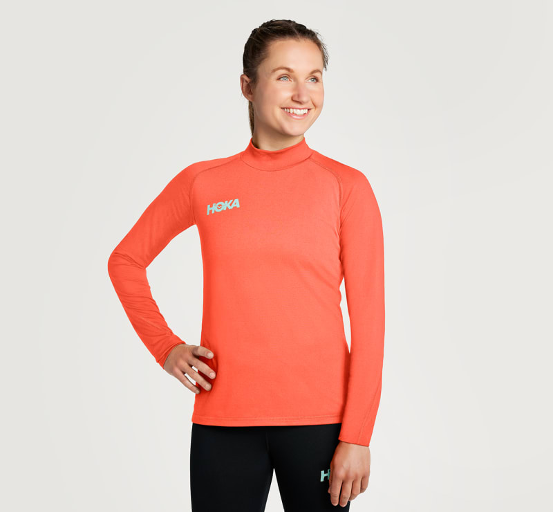 HOKA Tussenlaag van merinowol voor Dames in Camelia, maat M | Shirts Met Lange Mouwen