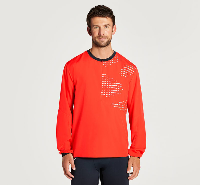 HOKA 1/2 Zip Wind Shell Scarpe per Uomo in Fiesta Taglia XL | Strada