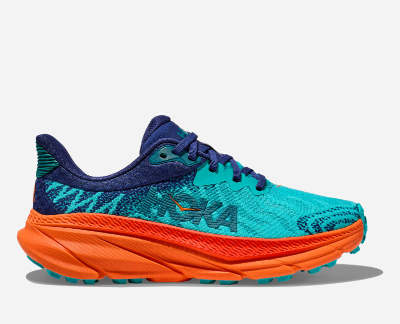 HOKA Men's Challenger 7 Road Running Shoes in Ceramic/Vibrant Orange, Size 12