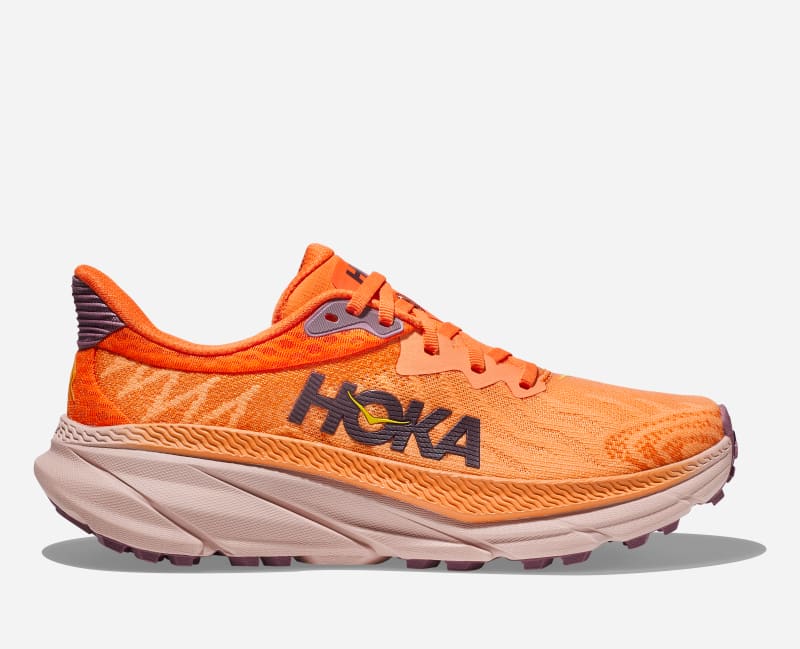 HOKA Women's Challenger 7 Road Running Shoes in Mock Orange/Vibrant Orange, Size 9