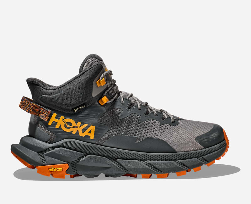 HOKA Men's Trail Code GORE-TEX Hiking Shoes in Castlerock/Persimmon Orange, Size 6.5