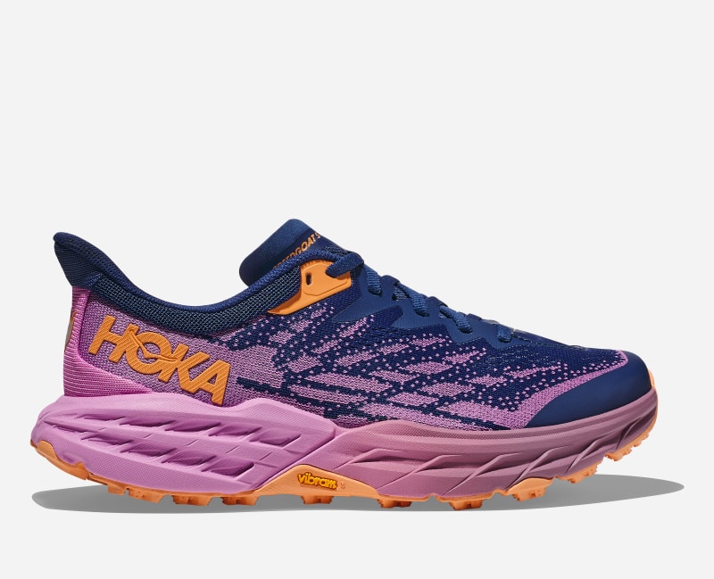 HOKA Women's Speedgoat 5 All-Terrain Running Shoes in Bellwether Blue/Cyclamen, Size 8.5