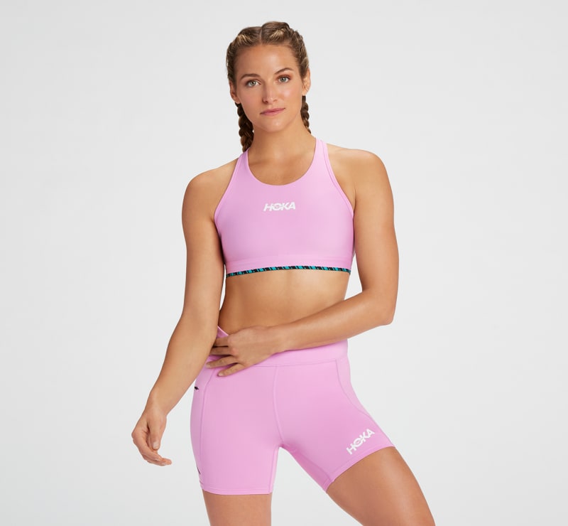 HOKA Women's Hupana Sports Bra in Cyclamen, Size XS