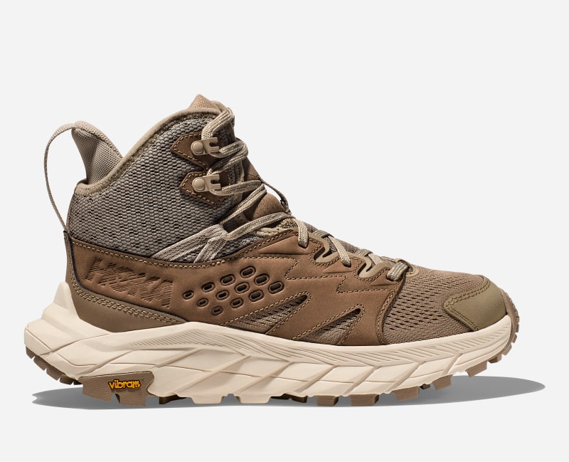 HOKA Women's Anacapa Breeze Mid Hiking Hiking Shoes in Dune/Eggnog, Size 43 1/3