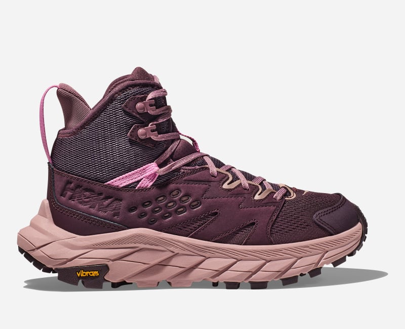 HOKA Women's Anacapa Breeze Mid Hiking Hiking Shoes in Raisin/Pale Mauve, Size 38