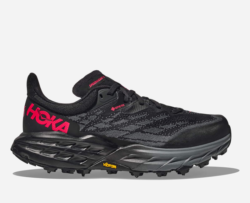 HOKA Women's Speedgoat 5 GORE-TEX Spike All-Terrain Running Shoes in Black, Size 8.5