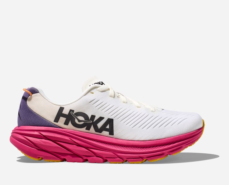HOKA Women's Rincon 3 Running Shoes in Blanc De Blanc/Eggnog, Size 9.5