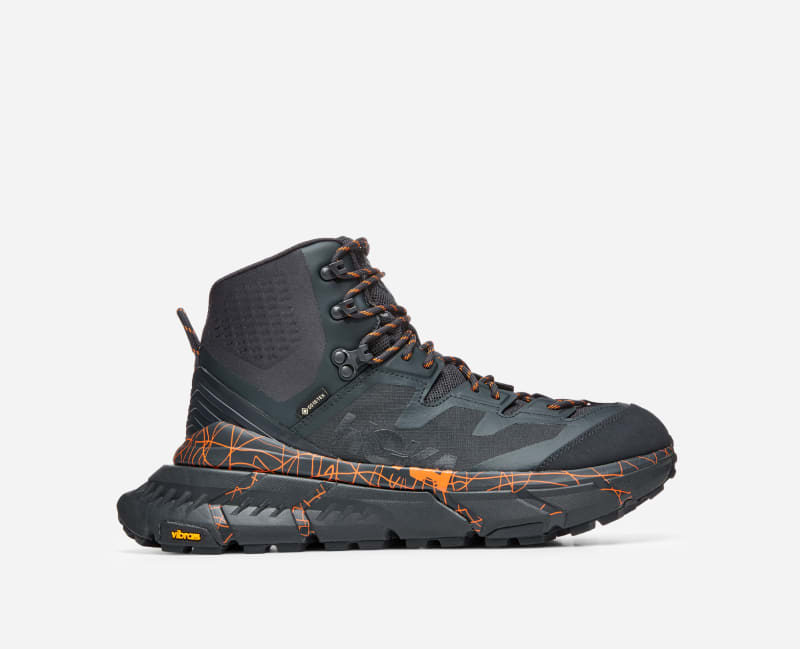 HOKA Tennine Hike GORE-TEX Chaussures en Blue Graphite/Persimmon Orange Taille 40 | Randonnée
