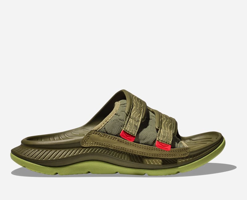 HOKA Ora Luxe Recovery Shoes in Avocado/Green Moss, Size M12.5/ W13.5