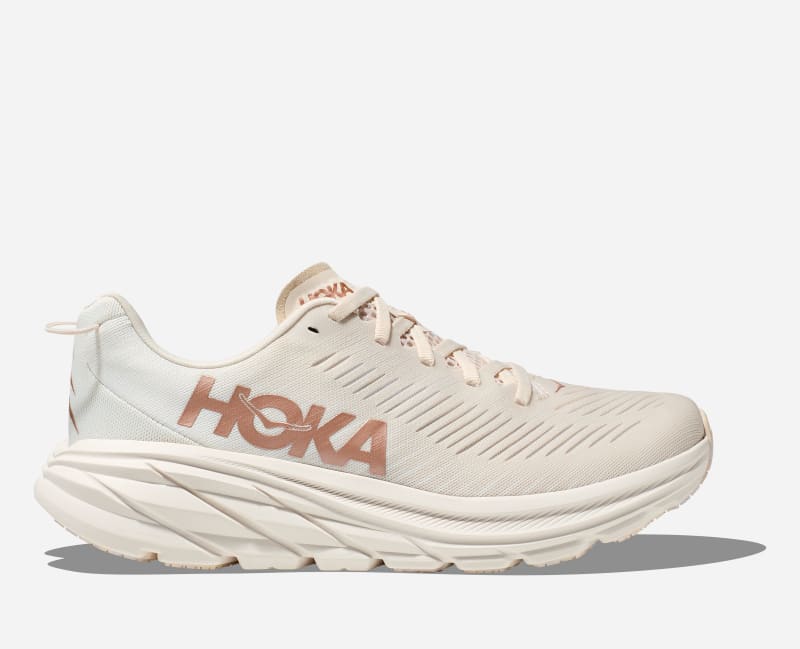 HOKA Women's Rincon 3 Running Shoes in Eggnog/Rose Gold, Size 10.5 product