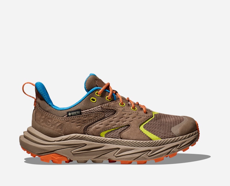 HOKA Kid's Anacapa 2 Low GORE-TEX Hiking Shoes in Dune/Vibrant Orange, Size 5.5