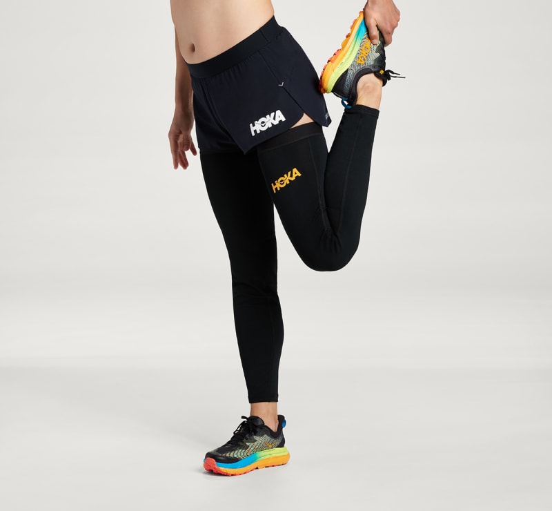 HOKA Flight Leg Sleeves in Black, Size Small