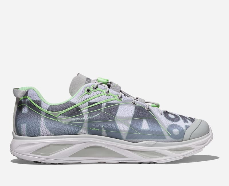 HOKA Huaka Origins Shoes in Harbor Mist/Lime Glow - 1134452-HMLG