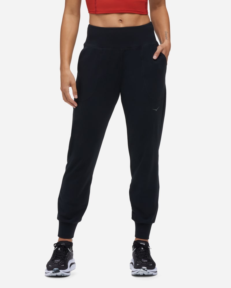 hoka jogging en maille elaro pour femme en black taille s | pantalons