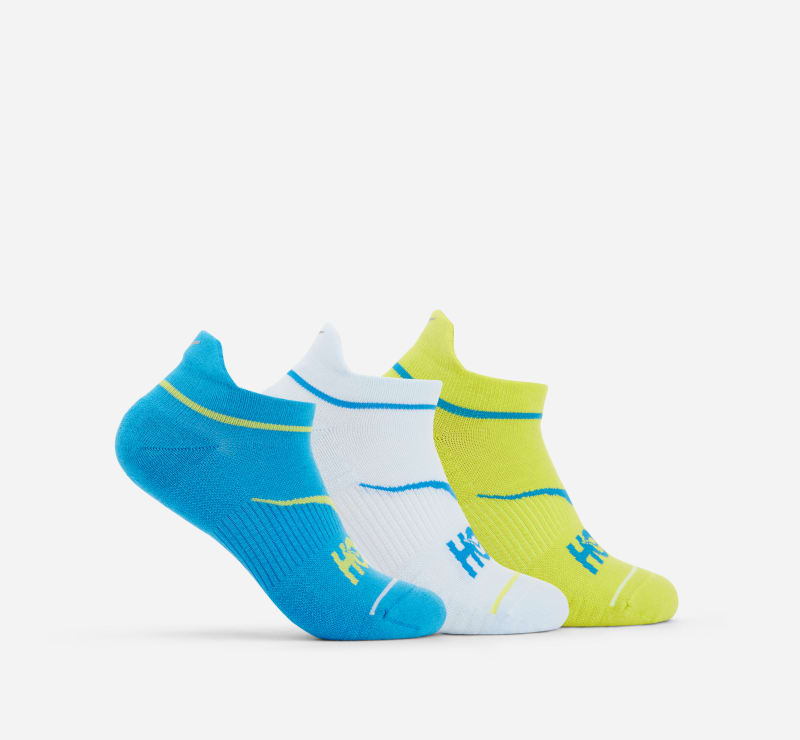 HOKA Lot de trois paires de chaussettes de running invisibles en Diva Blue/Ice Water/Evening Primrose Taille XL