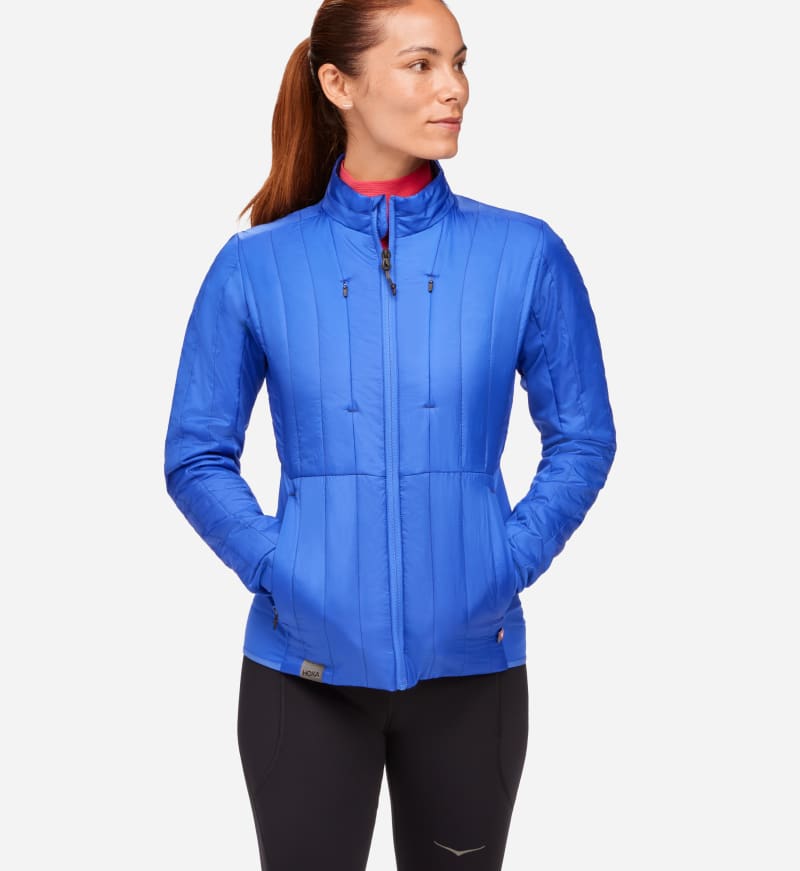 HOKA Women's Coldsnap Jacket in Dazzling Blue, Size Large