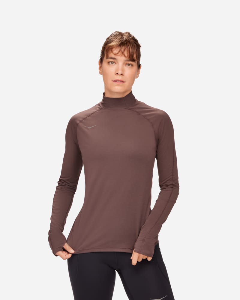 HOKA Extra laag voor koud weer voor Dames in Raisin, maat L | Shirts Met Lange Mouwen