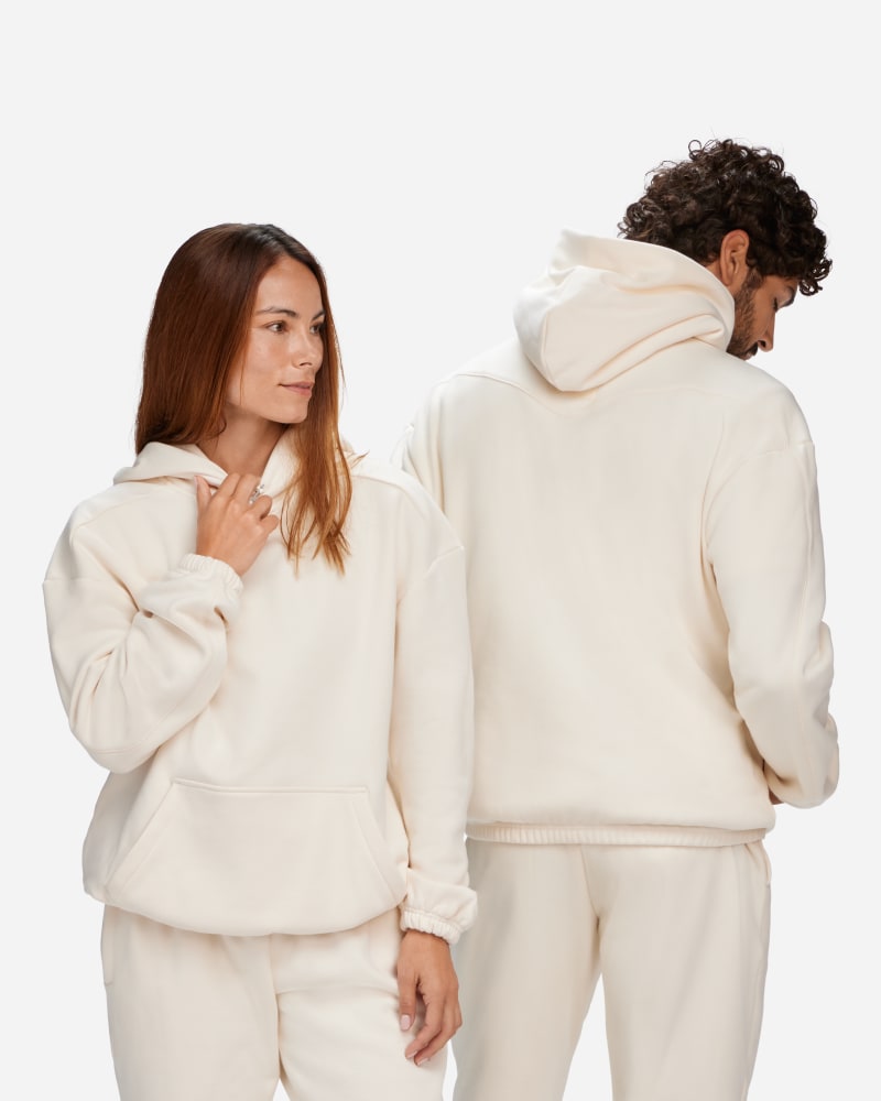 sweat à capuche essential hoka en eggnog taille l | polaires et sweats à capuche