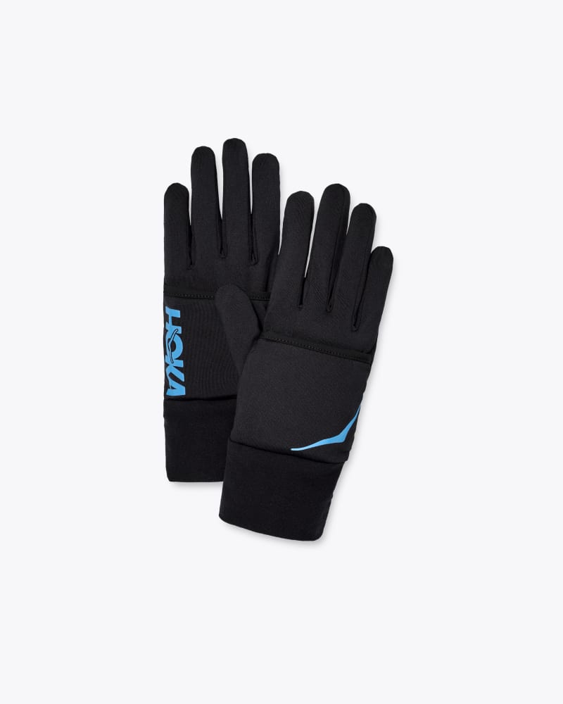 HOKA Coldsnap Fleece Gloves in Black, Size Medium