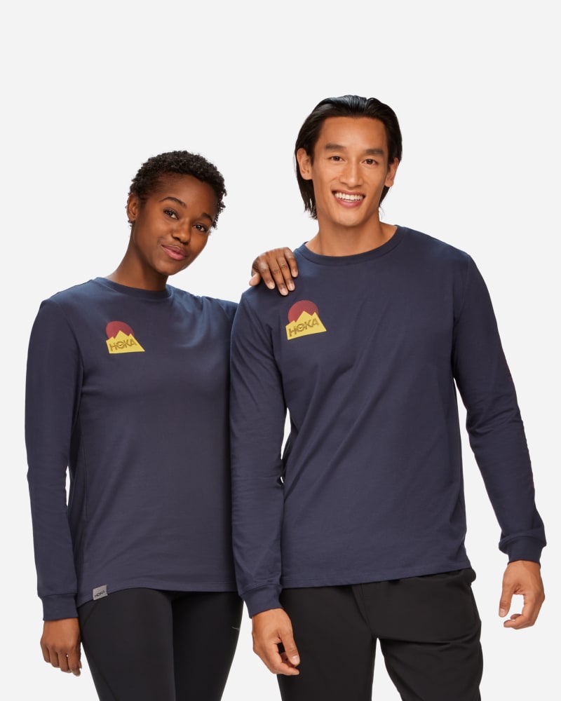 HOKA Women's Graphic LS T-Shirt in Outer Space, Size XXS