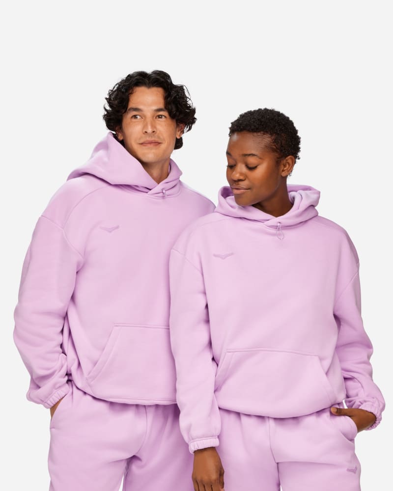 Hoka Essential Hoodie in Violet Bloom, Size Large