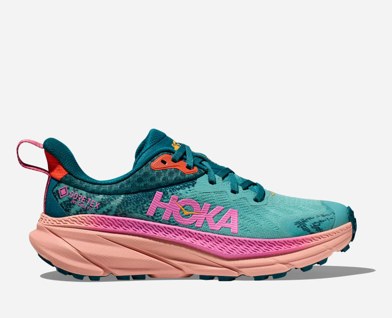 HOKA Women's Challenger 7 GORE-TEX All-Terrain Running Shoes in Ocean Mist/Deep Lagoon, Size 4