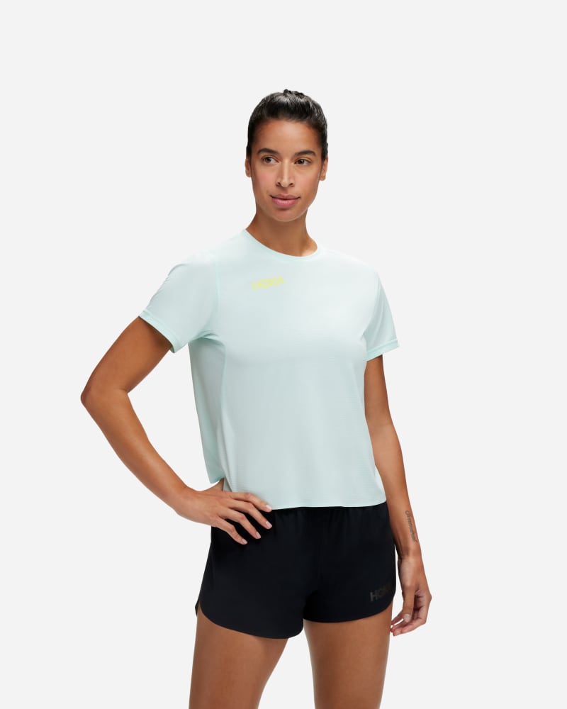 HOKA Women's Short Sleeve in Sunlit Ocean, Size XXL