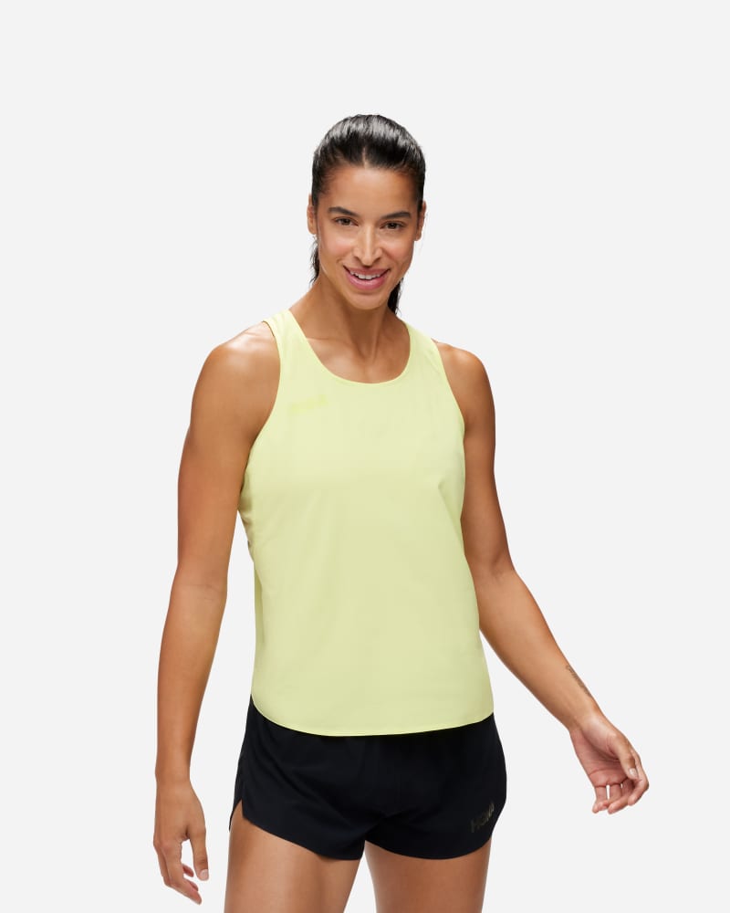HOKA Women's Tank in Citrus Glow, Size 2XL