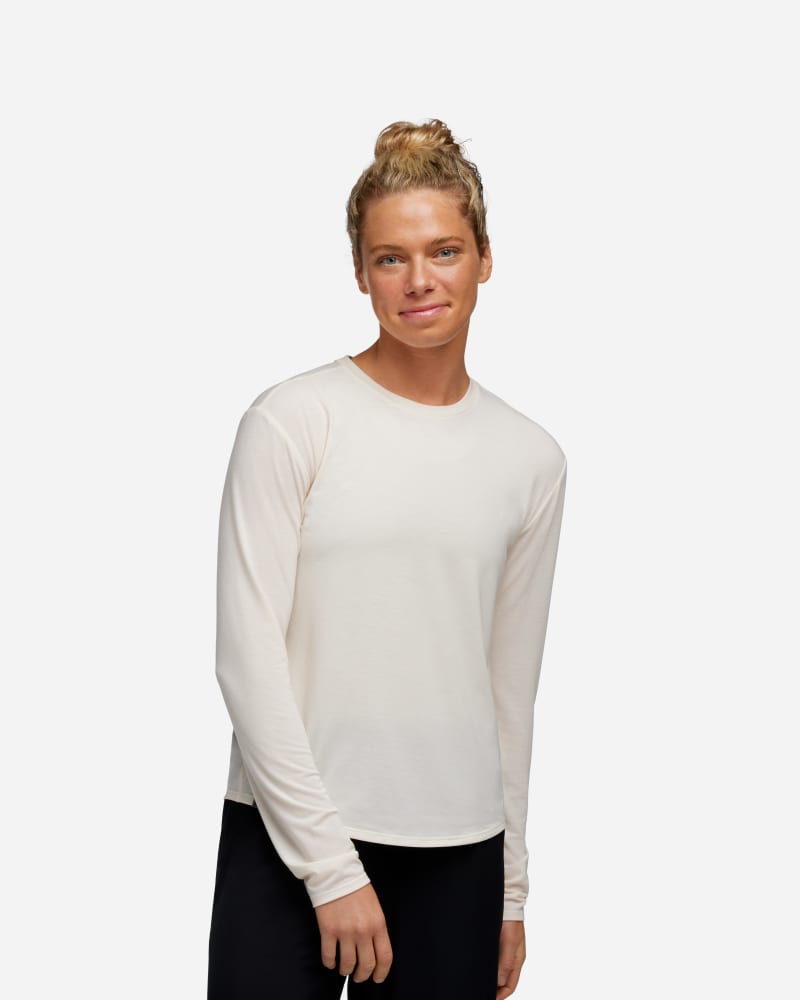 HOKA Essential T-shirt met lange mouwen voor Dames in Eggnog, maat L | Shirts Met Lange Mouwen