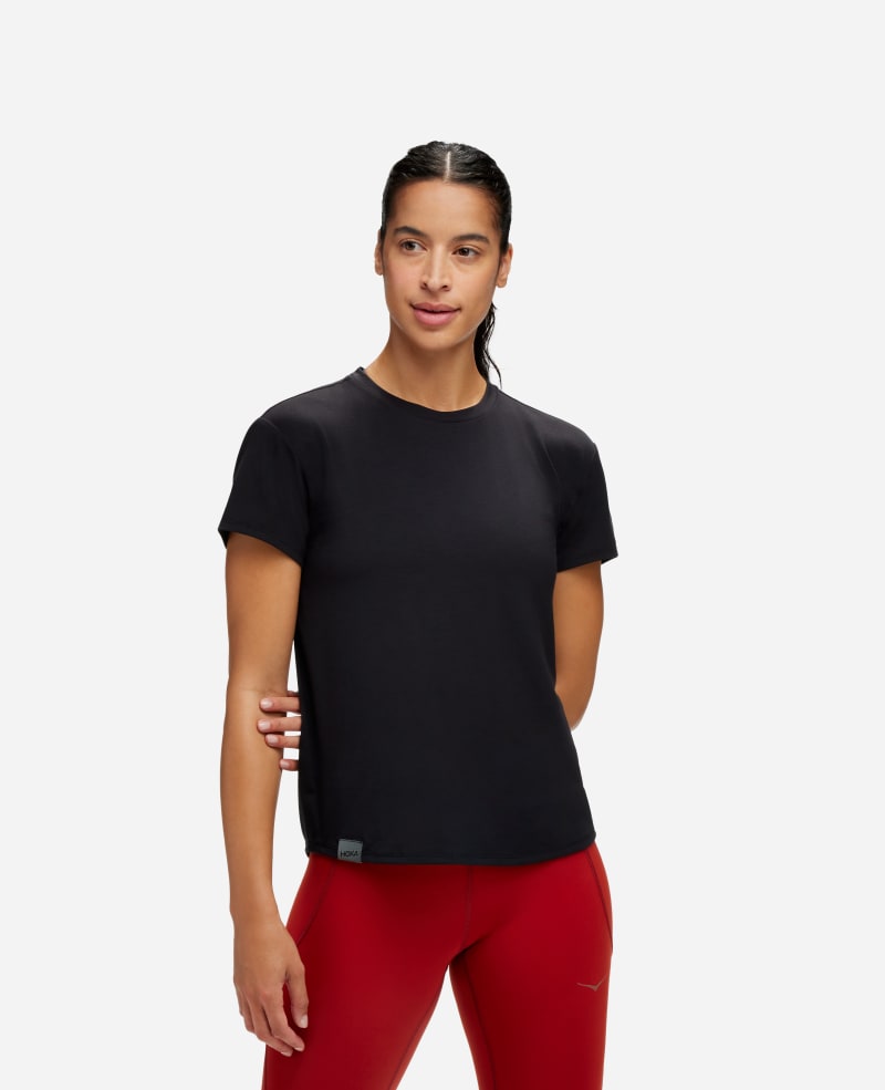 Women's HOKA Essential T-Shirt in Black, Size 2XL